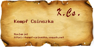 Kempf Csinszka névjegykártya